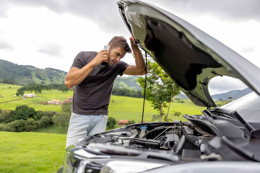 vehicle breakdown on the road